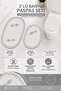 Gold-Silver 3-Piece French Lace Luxury Bath Mat Non-Slip Dowry Oval Bath Mat Set Lauris - 3