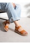 Carenzo Tan Genuine Leather Women's Sandals - 2