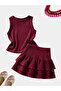 Girl's Wrinkled Textured Skirt and Top Set