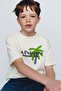 Boy's Palm Tree Patterned Cream T-Shirt