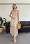 Batik Pattern Special Series Chiffon Yaryo Dress - Pudra
