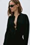 Black Gold Dress with Nickel Accessories - 7