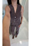 Md Jinna Brown Tencel Vest Pants Set - 2