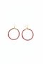Red White Hoop Earrings - 2