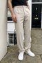 Salto Double Fabric Pleated Men's Beige Baggy Pants Wide Leg Trousers - 3