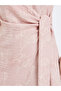 Pink Floral Print Wrap Tie Midi Dress - 4