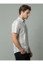 Men White Striped Short Sleeve Shirt - 5