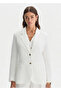 White Linen Blazer Jacket - 2