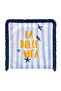 La Dolce Vita Written Striped Fringed Throw Pillow Cover - Navy Blue Tasseled Marine Themed Pillowcase - 7