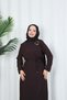 Buckle Detailed Tied Ayrobin Dress Brown Hnt85921 - 5