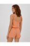 Tie-Up Tassel-Bead Detailed Cotton Woven Orange Cami Strap Top - 2