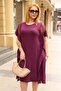 Plus Size Purple Dress with Tulle Detail - 7