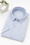 Light Blue Short Sleeve Men's Shirt Single Pocket Comfortable Fit Cotton Textured Fabric Trend Style