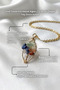 Oval Design Tree of Life 7 Chakra Natural Stone Chain Necklace