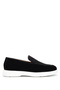 Men's Genuine Leather Black Nubuck Loafers