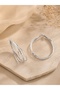 Stainless Steel Triple Crossing Silver Color Hoop Earrings