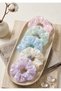 Colorful Organza Tulle Scrunchie Hair Clip Set - Floral Pattern Shiny Elastic Hair Clip - 2