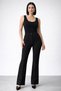 Women's High Waist Lycra Palazzo Pants Black Two-Piece Set - 2