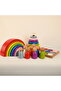 Educational Wooden Toy Ring Tower Rainbow Peg Doll Matching Set 9'Lu 28 Pieces - 3