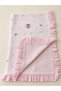 100% Cotton Muslin Baby Blanket with Ruffles, Double Layer Coverlet - 3