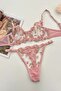 Embroidery Detailed Floral Pattern Bra Set Pink - 2