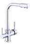 Premium Chrome Purified Water Sink Faucet Double Outlet Swivel Spout Kitchen Faucet - 2