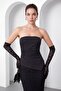 Women's Black Strapless Collar Lace Detail Maxi Dress - 3