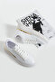 Sovix Women's Gold Detailed Lace-Up Sneaker White - 4
