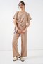 Women's Side-Tie Double Set - Beige 1400 - 4