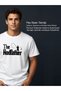 The Rodfather Humorous Fisherman Printed 100% Cotton Unisex Navy Blue T-Shirt - 4