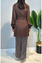 Pocketed Stone Detail Trousers Double Suit 18930 Brown - 4