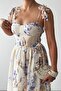 Premium Design Linen Dress with Straps and Thin Belt (Supported by Straps) - 7