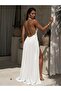 Thin Straps Ring Detail Double Slit Long Dress with Shorts - 5