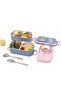 Lunch Box Stainless Steel - 1200 ml with Sauce Bowl, 2 Layers, Fork and Spoon as a Gift - 6