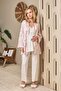 New Season Ecru Pink Patterned Satin Robe with Straps Summer Special Design Maternity Robe Pajama Set - 6