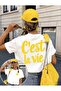Women's Cest La Vie Printed Crew Neck T-Shirt White