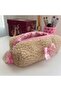 Plush Pen Holder & Makeup Bag with Bow Detail – Powder Pink Lining - 4