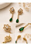 Xuping Hangered Model Zemrute Green Steel Earring - 2