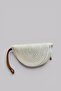 Mussel Straw Clutch Bag – Handmade Weave Design, Genuine Leather Wrist Strap Women's Bag - 6