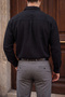 Denver Black Colored Tree Bark Patterned Half Oversize Comfortable Fit Shirt - 4