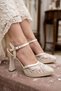 Women's 10 cm Platform Embroidered Bridal Shoes