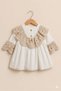 Lace Detailed Baby Girl Holiday Dress - 100% Cotton - 4
