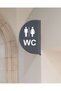 Toilet, Female, Male, Double Sided - Side Mounted Directional Sign 18X30Cm Anthracite Gray Plexiglass - 2