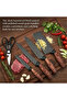 Professional Kitchen Knife Set with Countertop Stand, Ergonomic Patterned-Grip Handles, Includes Scissors, Ideal for Home Cooking, Meal Prep, and Kitchen Organization - 4