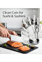 9-Piece Kitchen Knife Set with Stand, Professional Chef Knives for Home Cooking, Sharp Blades with Ergonomic Handles, Includes Kitchen Scissors and Peeler for Daily Prep - 5