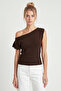 Boat Neck Blouse Lub0359 Brown - 3