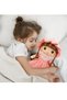 Soft Plush Girl Doll with Lace Ruffle Hat & Braided Hair – Stuffed Toy in Pink, Purple & Mint Green - 6