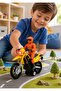 Light-Up Motorcycle Toy Yellow with LED Headlights, Rider Figure & Realistic Stunt Bike Action - 2