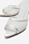 Women's Pointed Toe Lace Embroidered Thin Heeled Evening Dress Slippers Julee White - 4