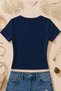 Women's Pink Bow Cherry Printed Coquette Basic Daily Use V-Neck Slim Fit Lycra T-Shirt - 3